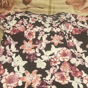McCoy Black and Pink Floral Blouse